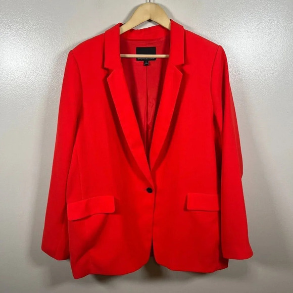 Banana Republic Blazer Jacket Womens Size 16 Red Career Professional Business - Picture 1 of 8